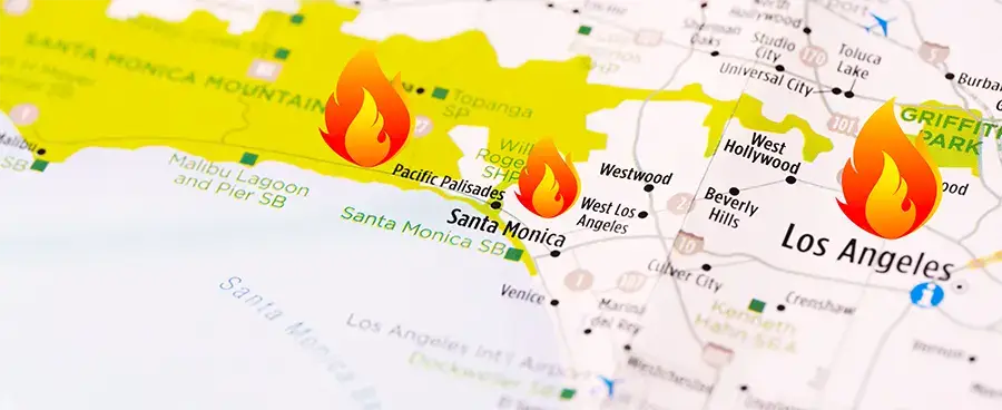 Fire Map of Los Angeles in January 2025