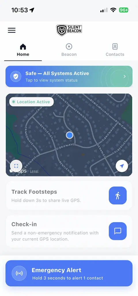 Beacon App Main Menu Free