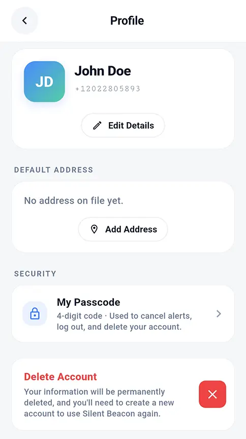 Beacon App Screen My Information