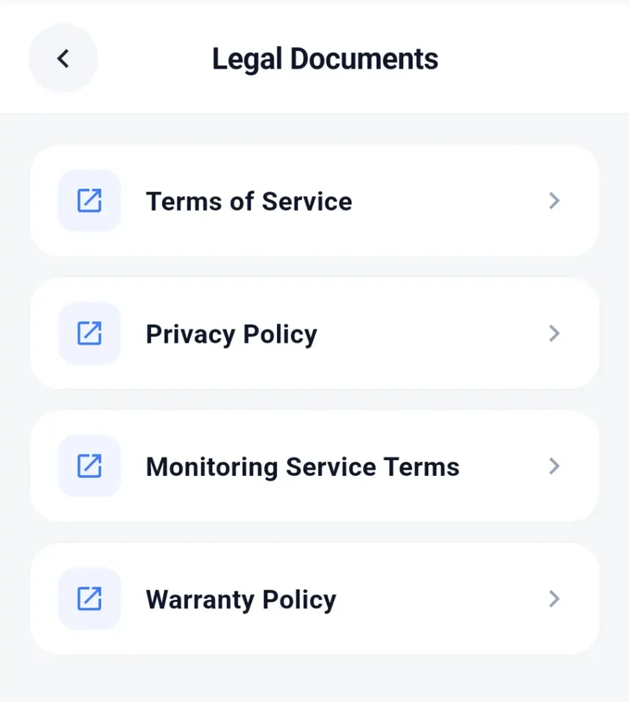 Legal Documents App Screen