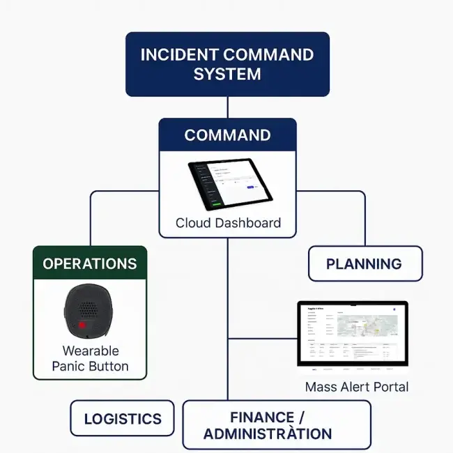 Silent Beacon Incident Command System Flow Chart