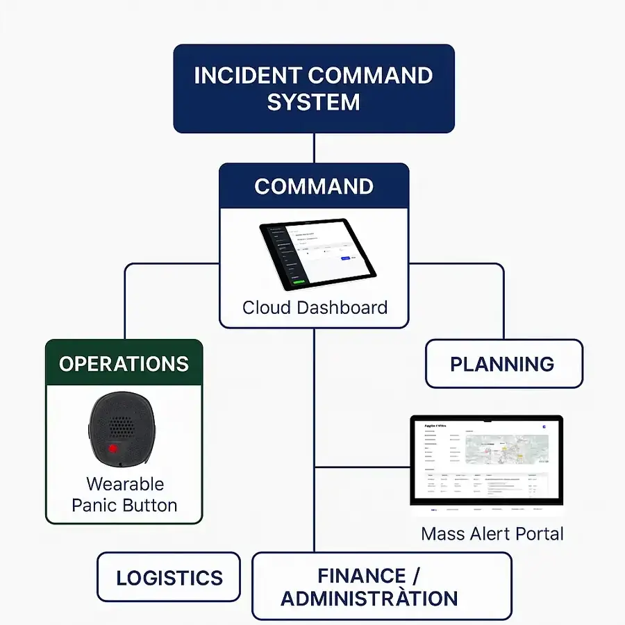 Silent Beacon Incident Command System Flow Chart