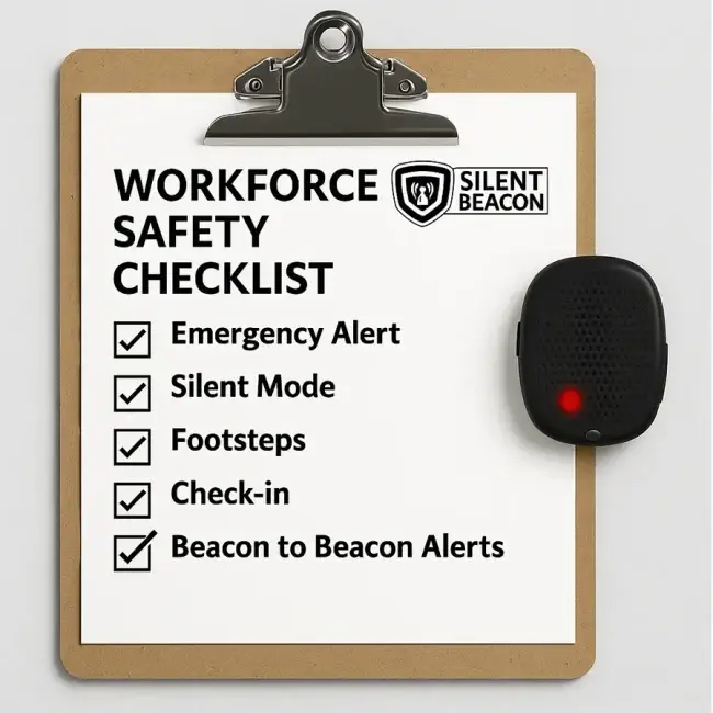 Silent Beacon Workforce Safety Checklist With Panic Button Features