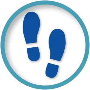 Footsteps Pro Icon in circle