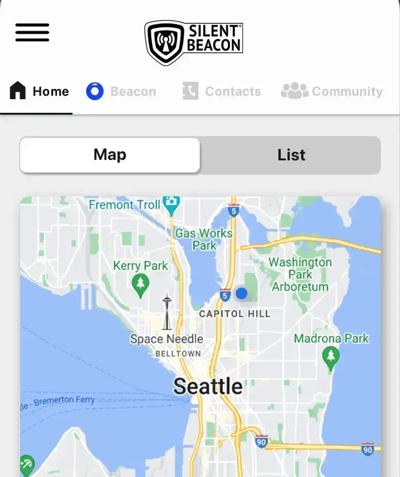 Consumer Application showing Home Screen