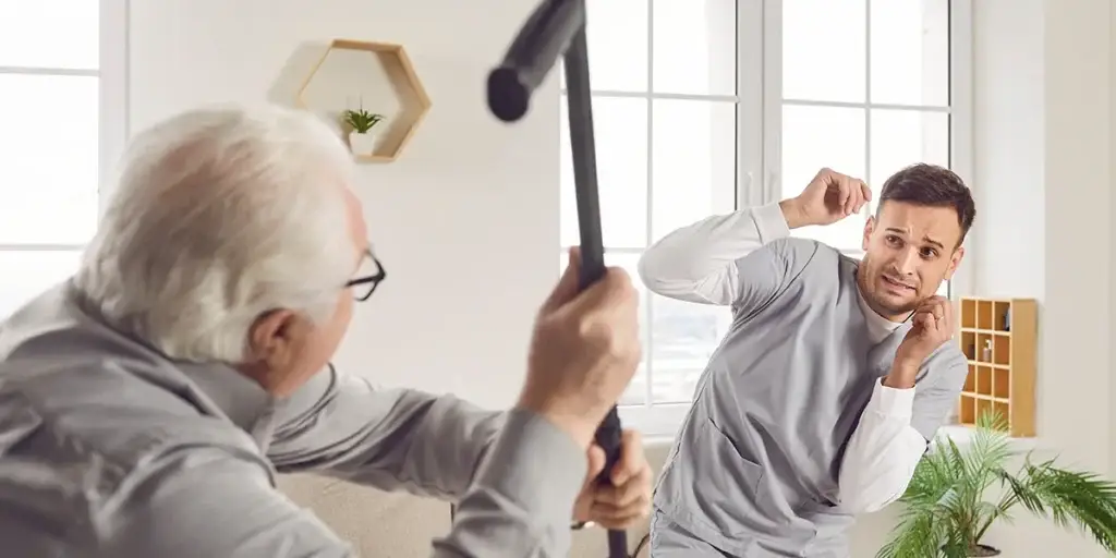 At home patient attacking nurse